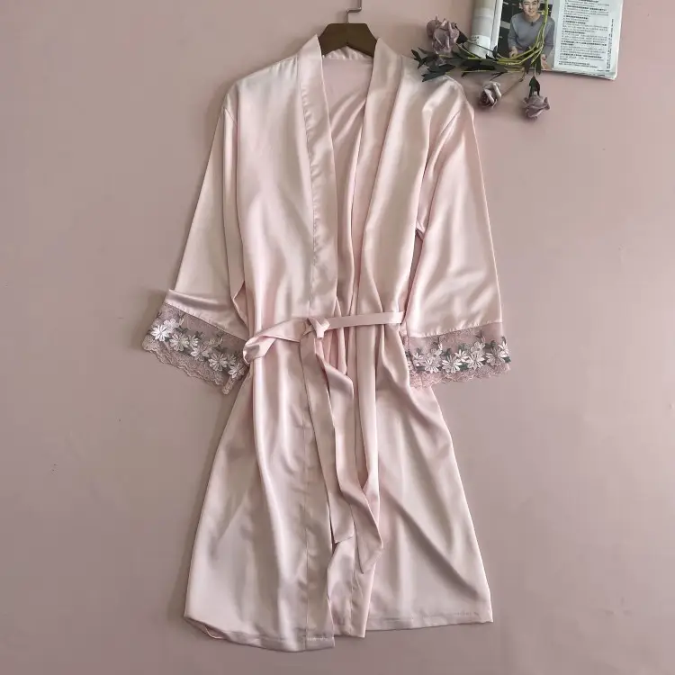 White Embroidered Silk Nightgown for Women - Image 6