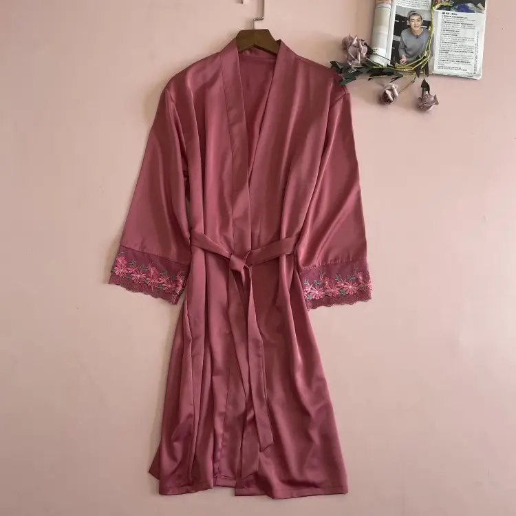 White Embroidered Silk Nightgown for Women - Image 7