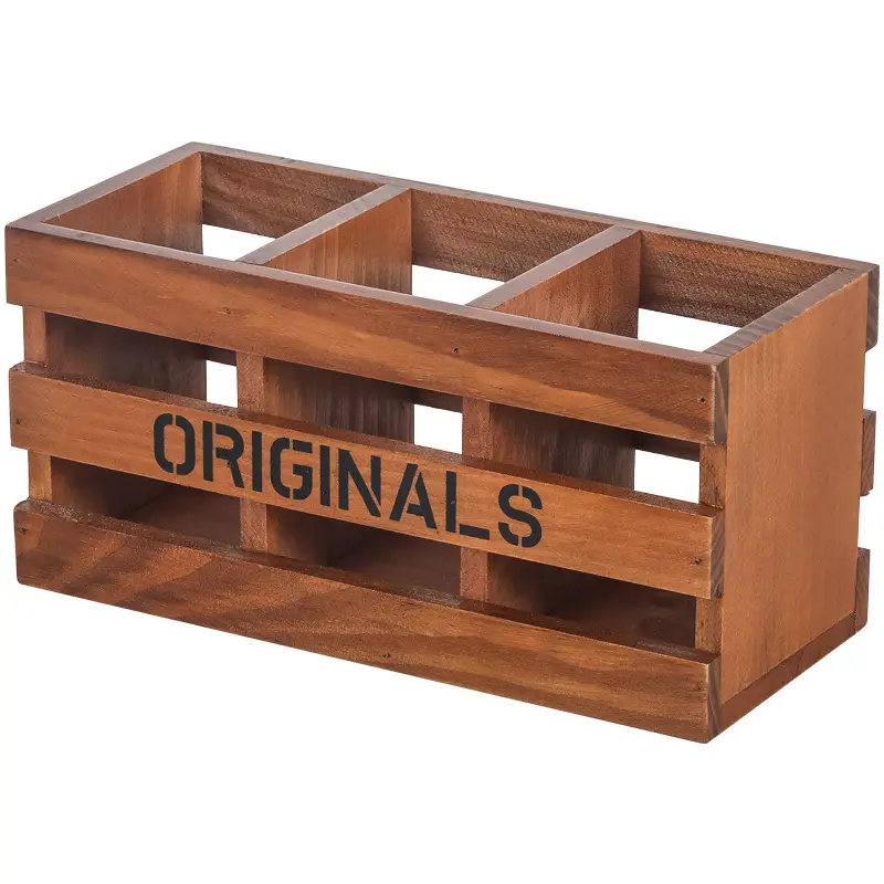 Wooden Vintage Desk Pen Storage Box 21.5x7.5x6.3cm - Image 6