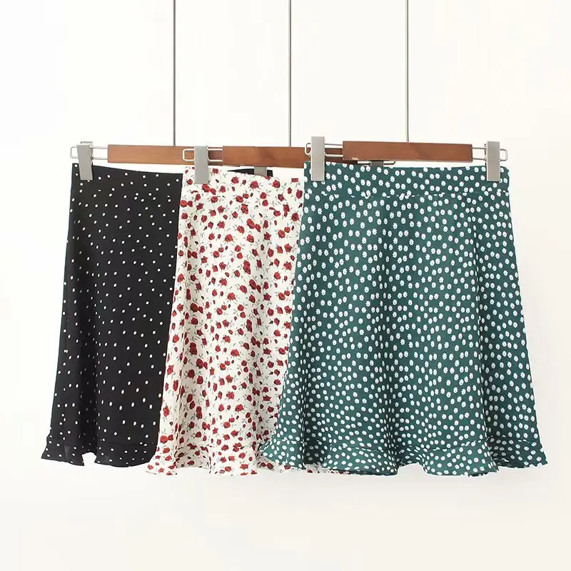 Black Polka Dot High Waist Mini Skirt - Image 4