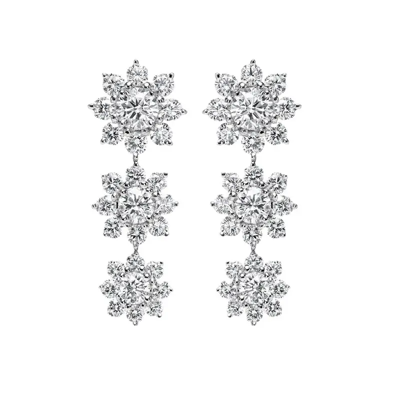 Sunflower Drill Earrings Set with Three Flowers Imitation - Image 5