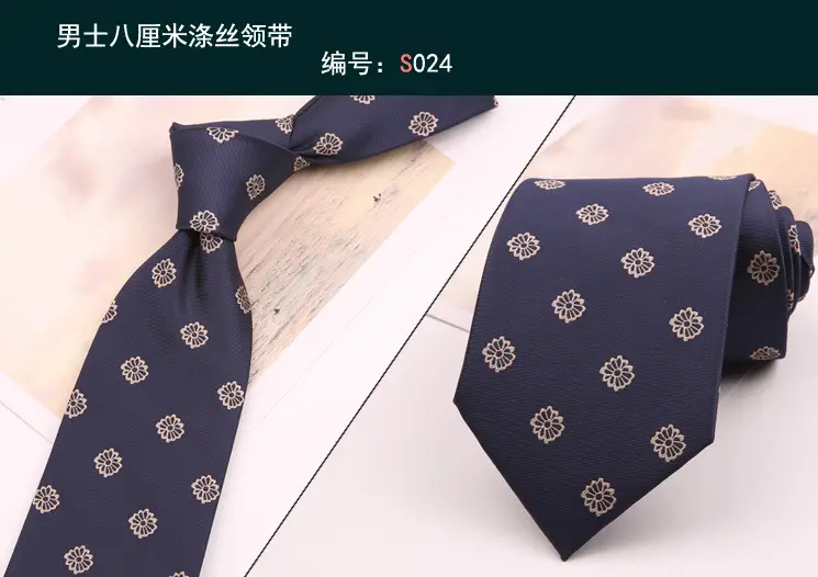 Men's 8cm Striped Hand Tie Navy Blue - Image 6
