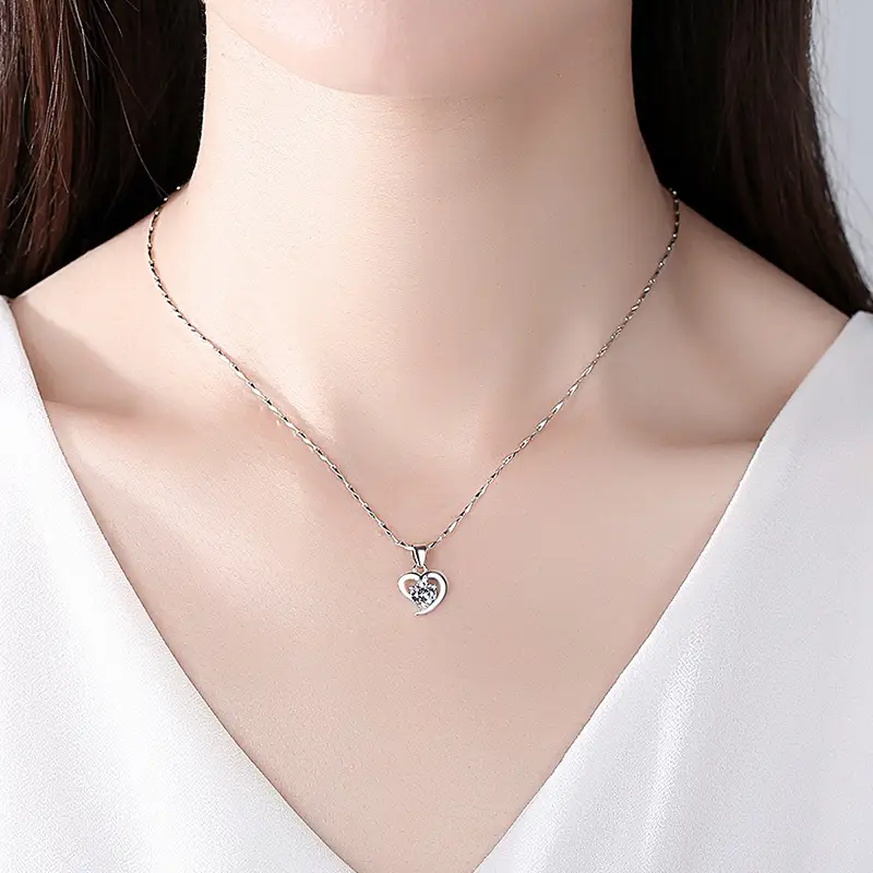 Heart Shaped Gold Plated Necklace for Women Valentine's Day - Image 4