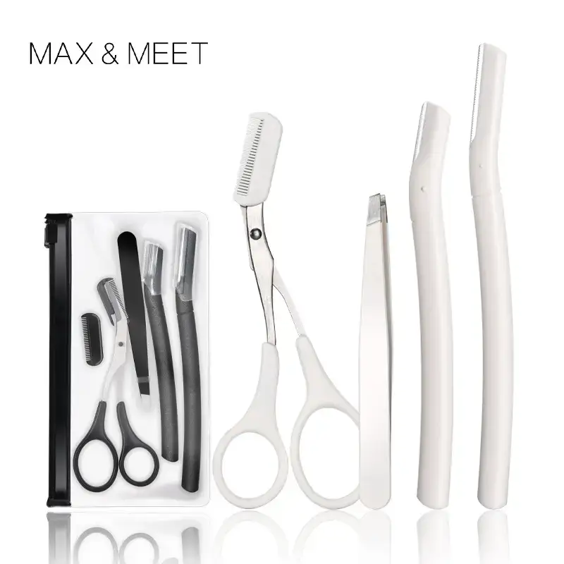 New Milk White Eyebrow Trimming Knife 4-Piece Set - Image 11