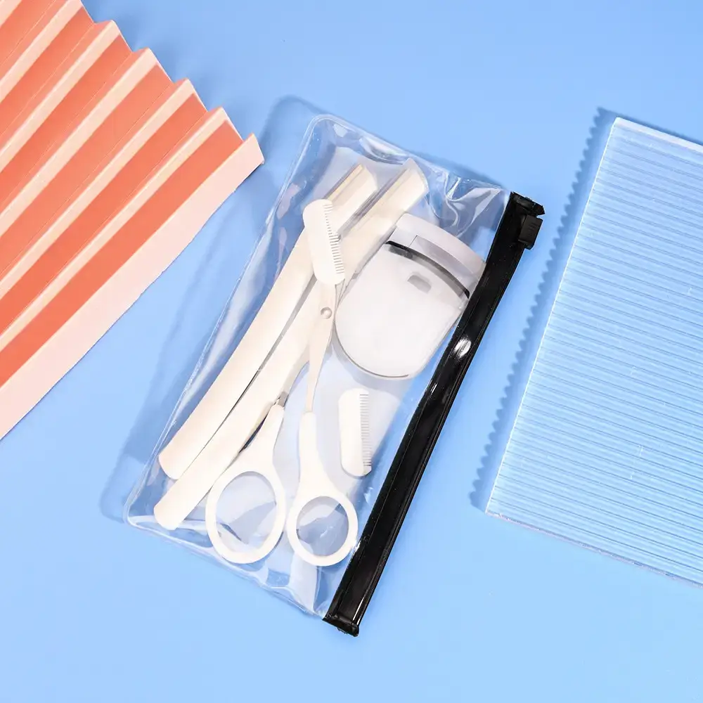 New Milk White Eyebrow Trimming Knife 4-Piece Set - Image 5