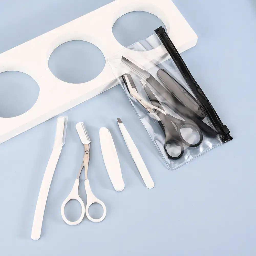 New Milk White Eyebrow Trimming Knife 4-Piece Set - Image 6