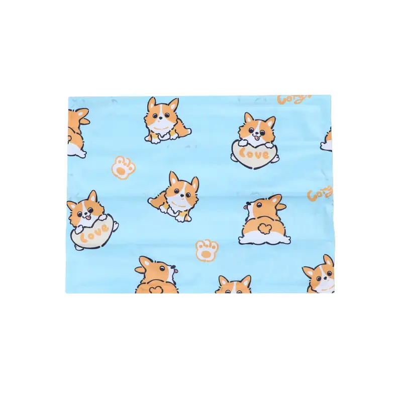 Pet Cooling Sleep Mat Blue Corgi Print - Image 22
