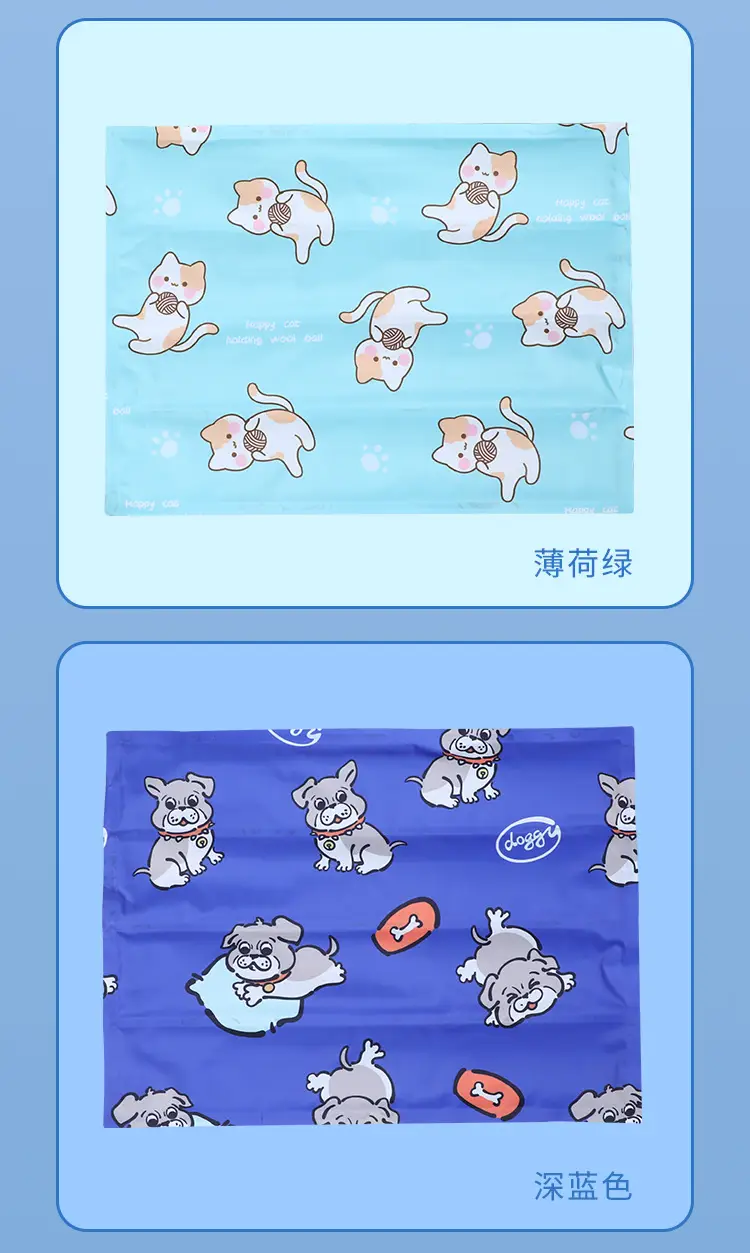 Pet Cooling Sleep Mat Blue Corgi Print — feature 17