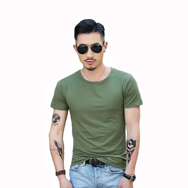 Men V-Neck T-Shirt Green Casual Wear 2020 - Image 13