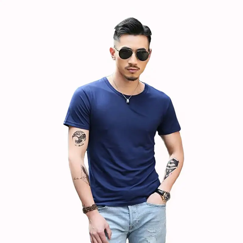 Men V-Neck T-Shirt Green Casual Wear 2020 - Image 17