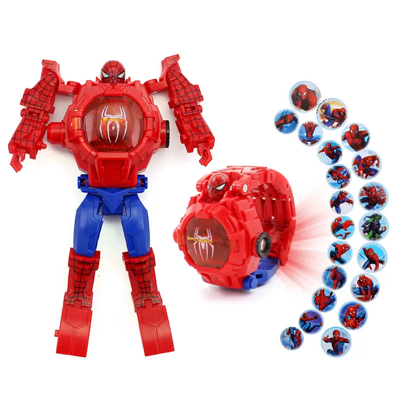 Iron Man Projection Watch for Kids Red Gold