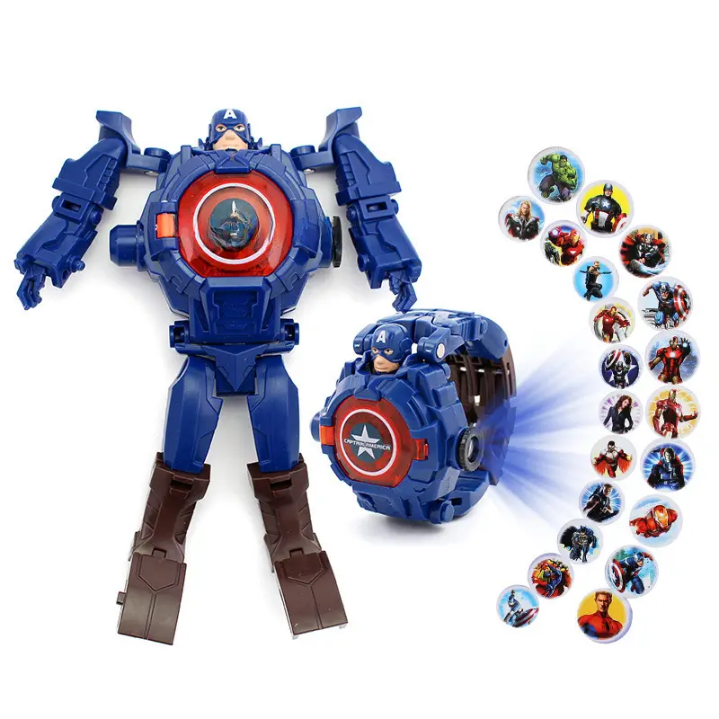 Iron Man Projection Watch for Kids Red Gold