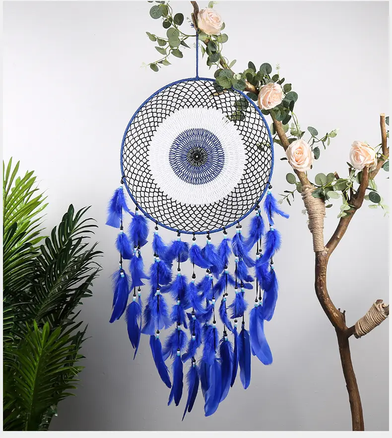 Blue Enchantress Dream Catcher 40cm Feather Decor — feature 11