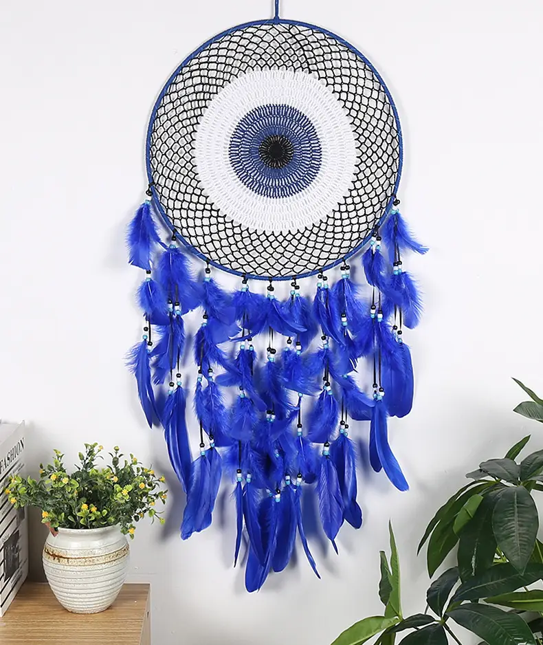 Blue Enchantress Dream Catcher 40cm Feather Decor — feature 2