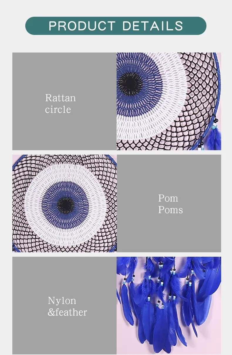 Blue Enchantress Dream Catcher 40cm Feather Decor — feature 8
