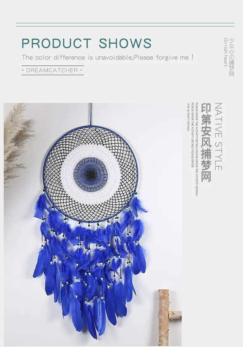 Blue Enchantress Dream Catcher 40cm Feather Decor — feature 9