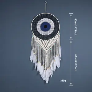 Blue Enchantress Dream Catcher 40cm Feather Decor - Image 4