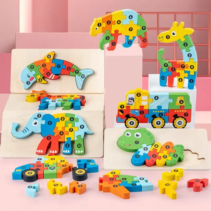 Wooden Puzzle Truck Toy for Kids 1-2 Years