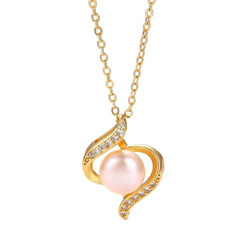 Gold Pearl Drip Pendant & Silver Diamond Pendant Set - Image 11