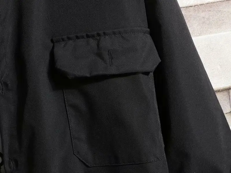 Men's Long Sleeve Shirt Grey Japanese Hong Kong Style Loose Collar Business Home Korean Style Pocket Fashion - Image 4