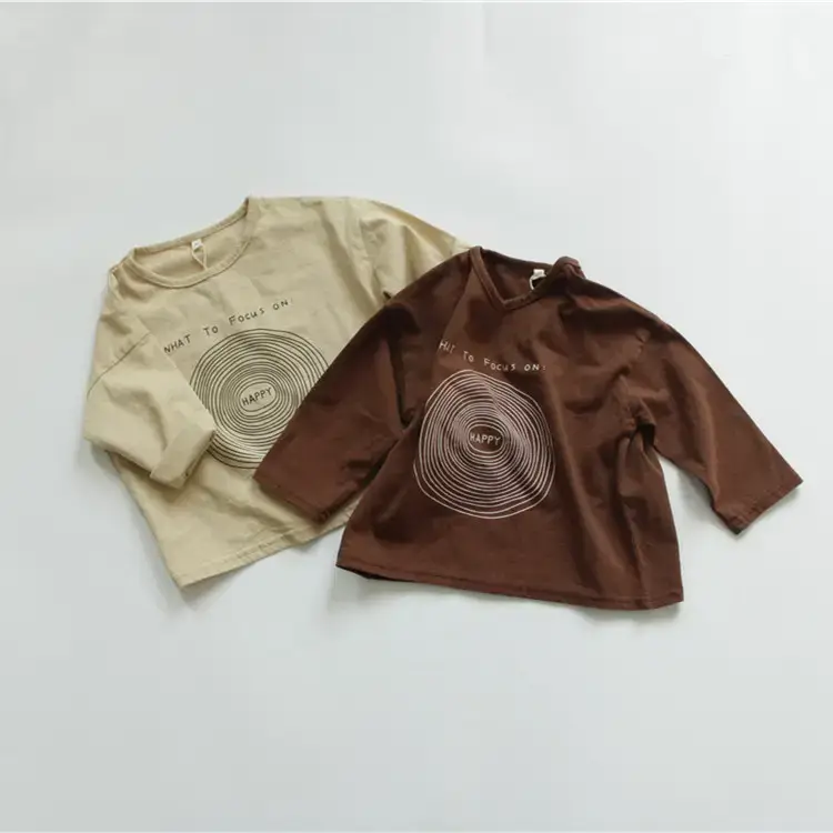 Kids Korean Style Printed T-Shirt Set Brown Polka Dot Pants — feature 6