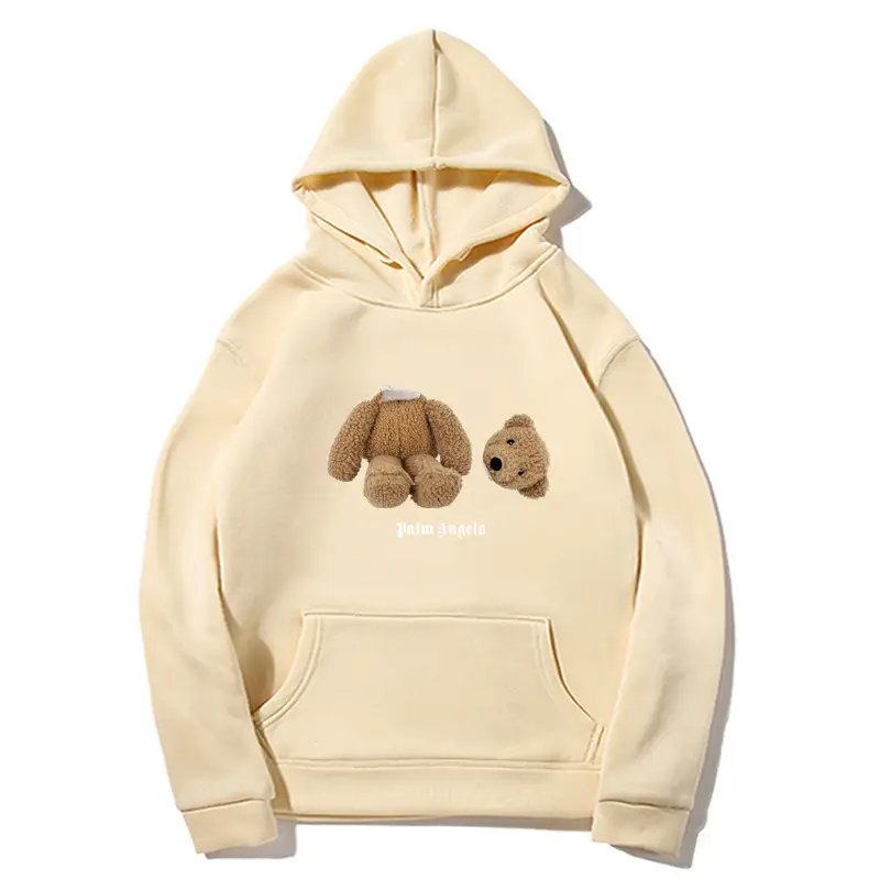 Fleece Lined Hoodie Navy Blue Teddy Bear Print — feature 10