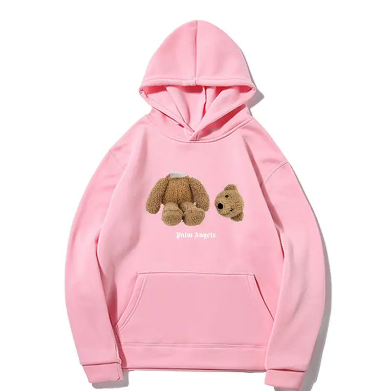 Fleece Lined Hoodie Navy Blue Teddy Bear Print — feature 11