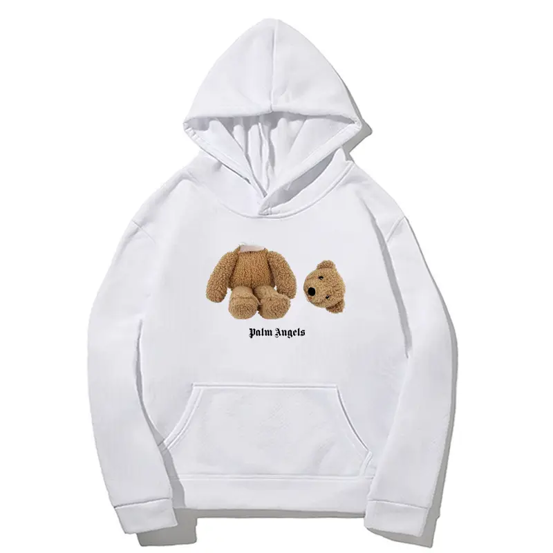 Fleece Lined Hoodie Navy Blue Teddy Bear Print — feature 6