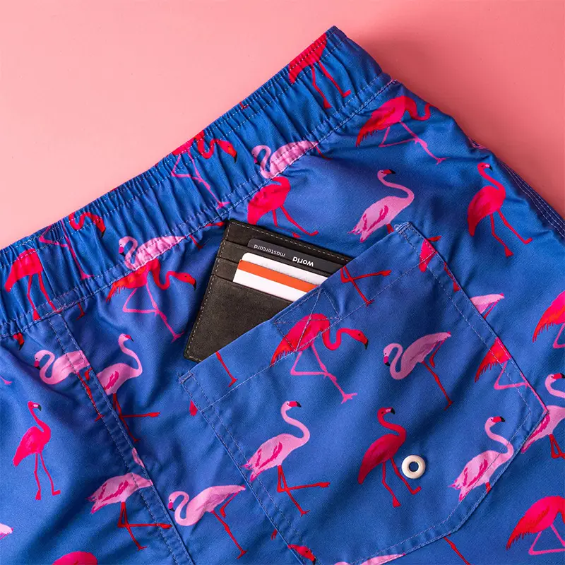 Men Printed Fire Flamette Shorts Blue Loose Summer