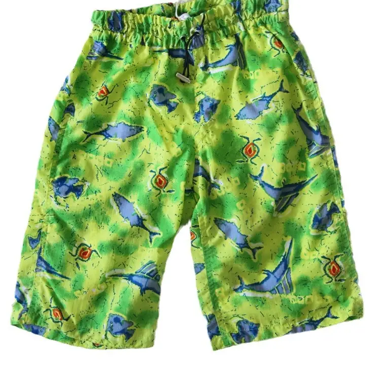 Men Printed Fire Flamette Shorts Blue Loose Summer