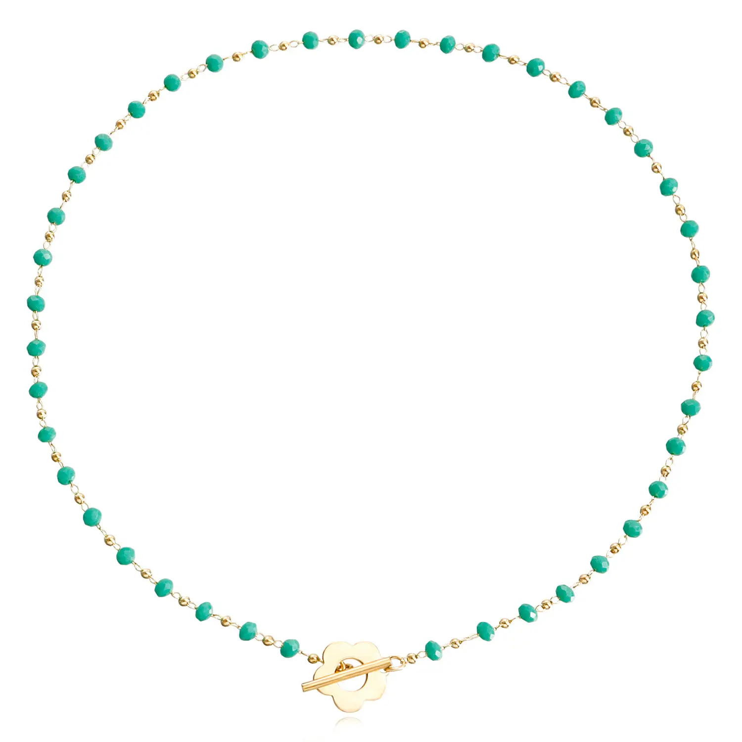 Black Crystal Bead Chain with Gold Clasp