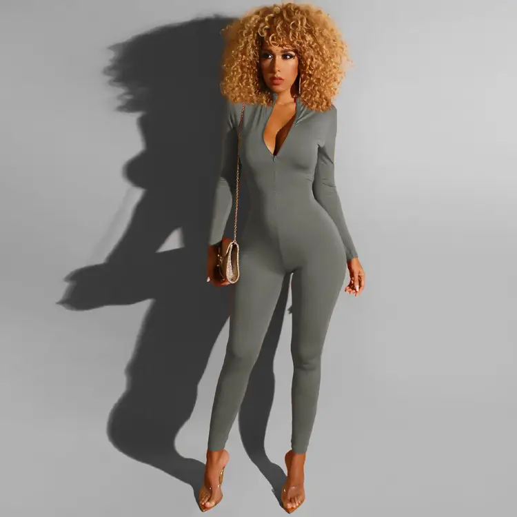 Red Stretch Jumpsuit for Women Sports Fitness Casual