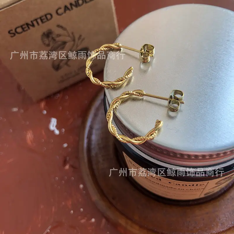 Gold Spiral Earrings for Women Daily Wear - Image 2
