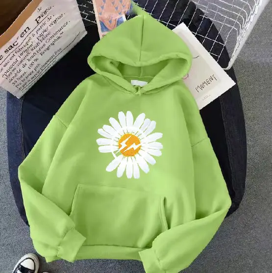 Green Daisy Hoodie for Women Fleece Lined 2025 — feature 5