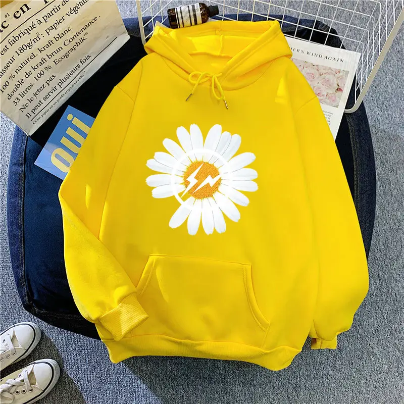Green Daisy Hoodie for Women Fleece Lined 2025 - Image 2
