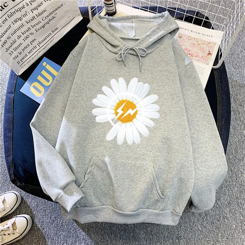Green Daisy Hoodie for Women Fleece Lined 2025 - Image 4