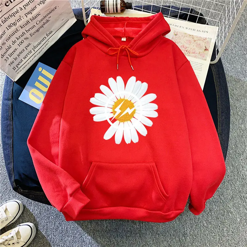 Green Daisy Hoodie for Women Fleece Lined 2025 - Image 6