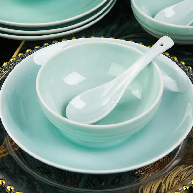 Jingdezhen Celadon White Bowls Set - Image 12