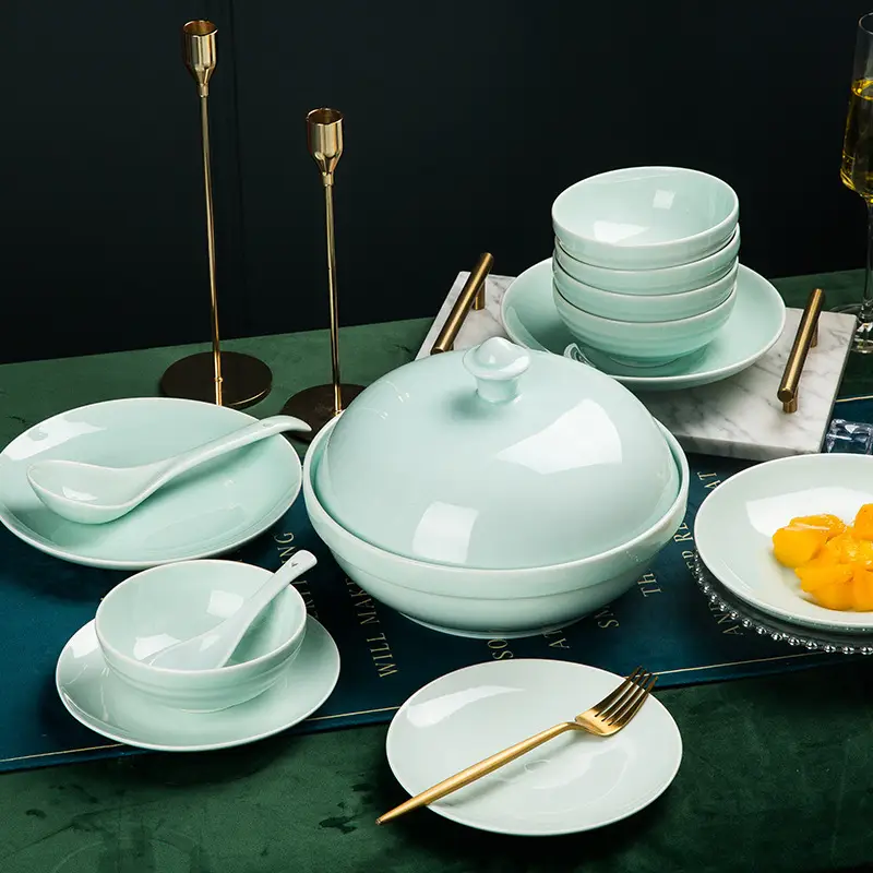 Jingdezhen Celadon White Bowls Set - Image 13