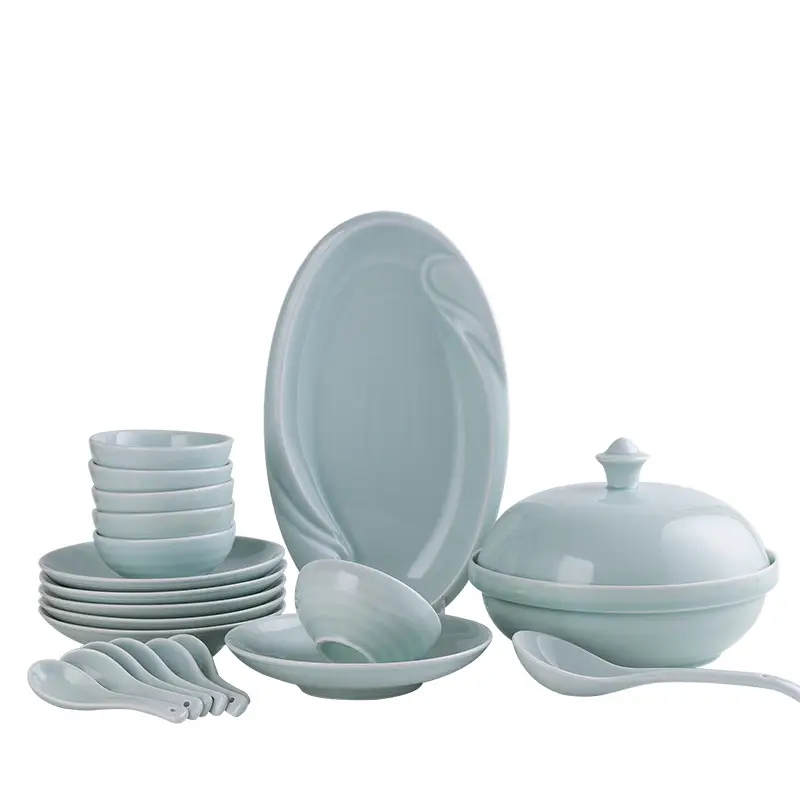Jingdezhen Celadon White Bowls Set - Image 15