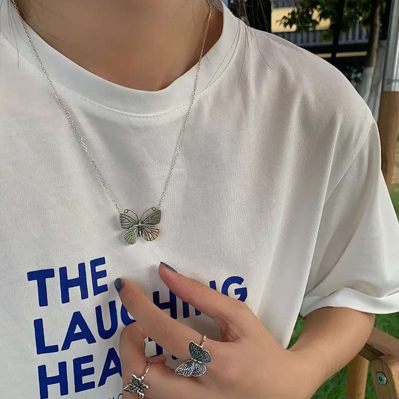 Silver Smiley Face Necklace for Women - Image 9