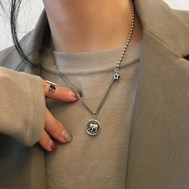 Silver Smiley Face Necklace for Women - Image 2