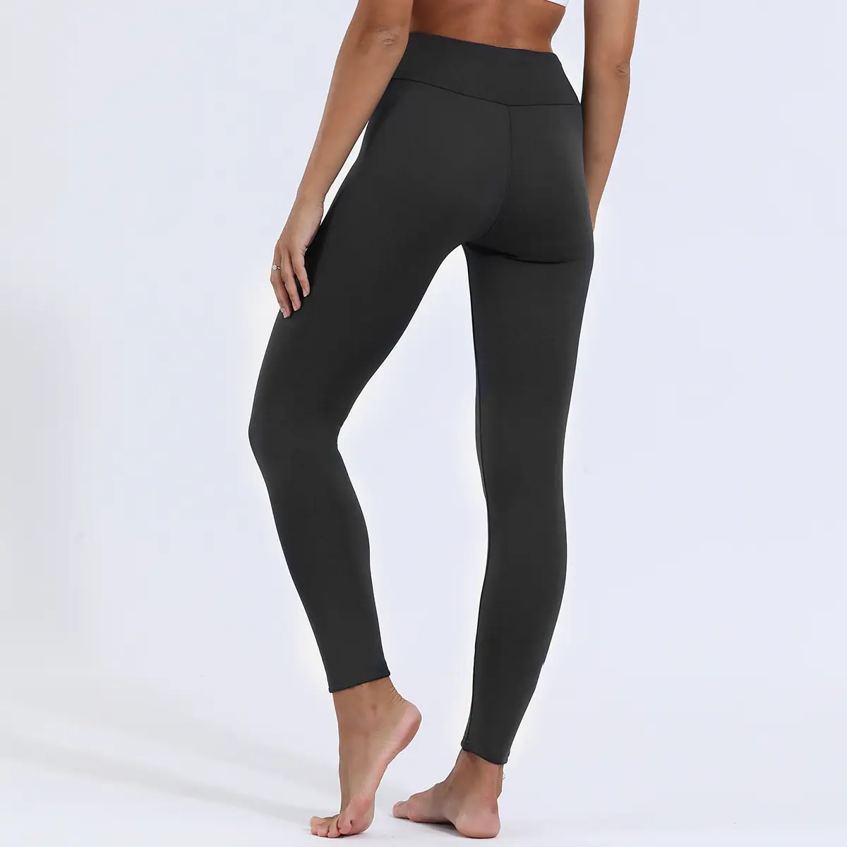 Women Fleece Leggings Maroon High Waist Thick — feature 28