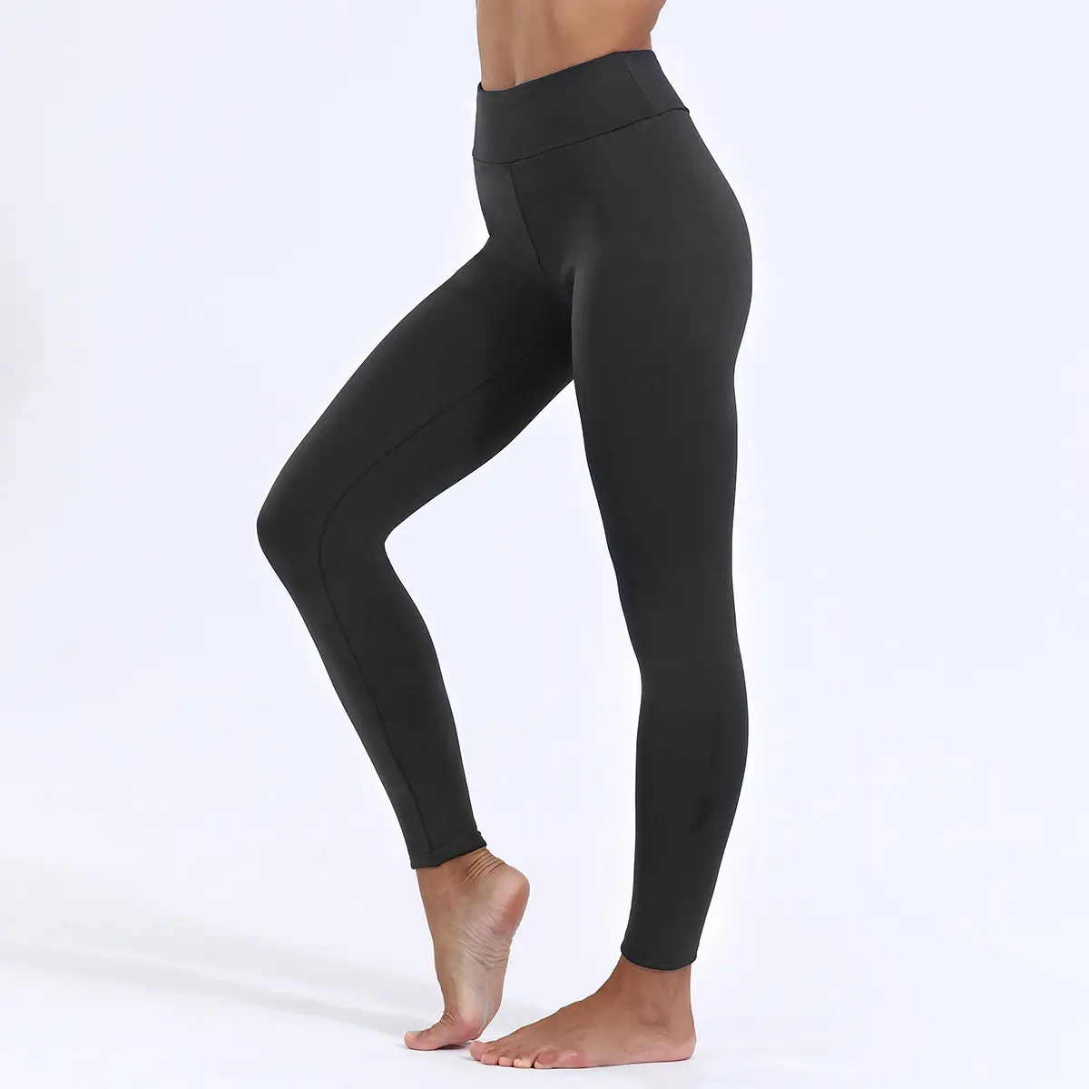 Women Fleece Leggings Maroon High Waist Thick — feature 34