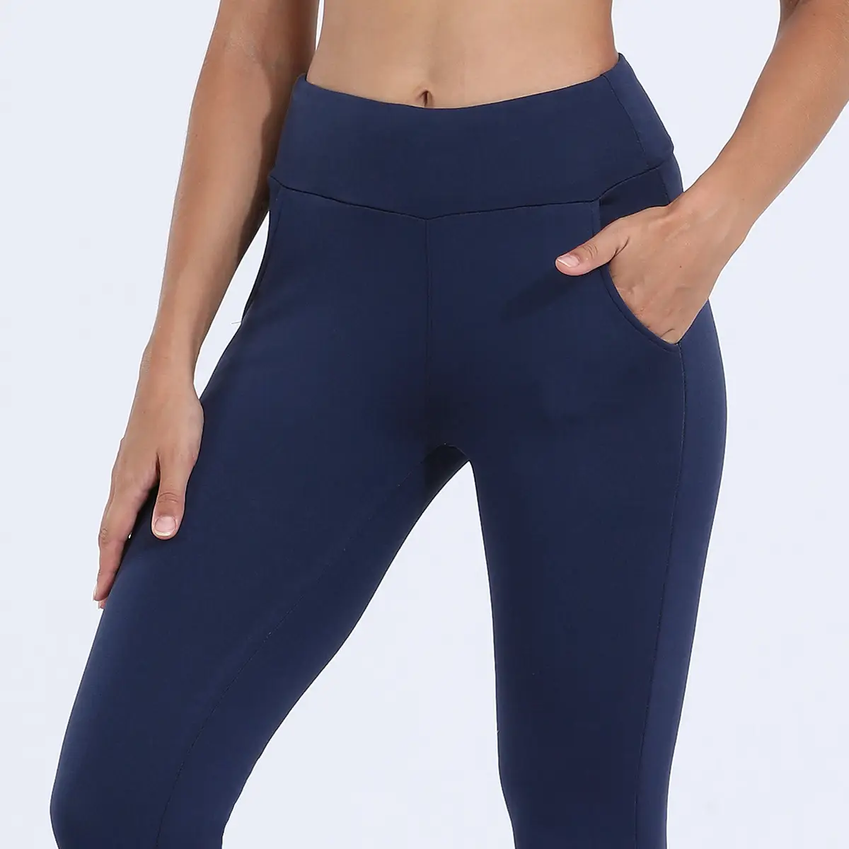 Women Fleece Leggings Maroon High Waist Thick - Image 14