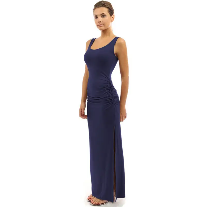 Turquoise Pleated Vest Long Skirt Set for Women - Image 14