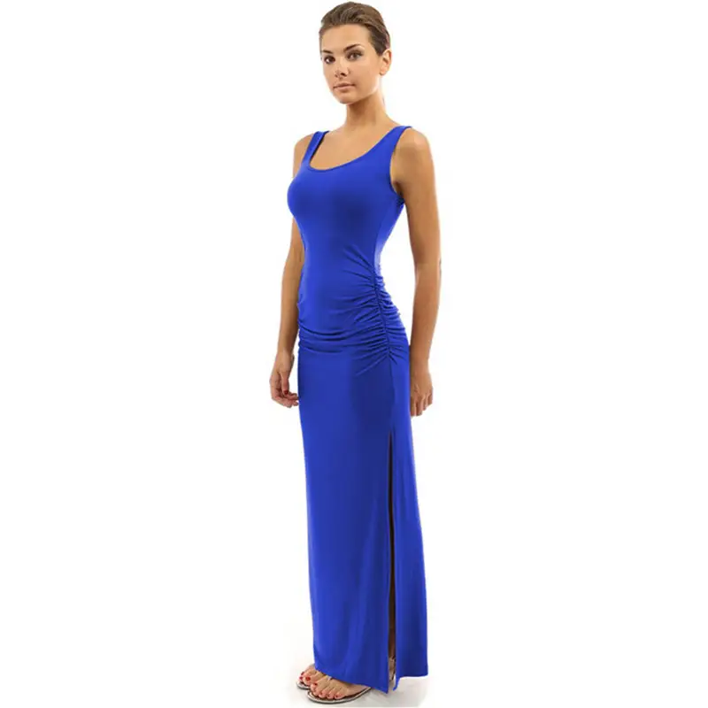 Turquoise Pleated Vest Long Skirt Set for Women - Image 15