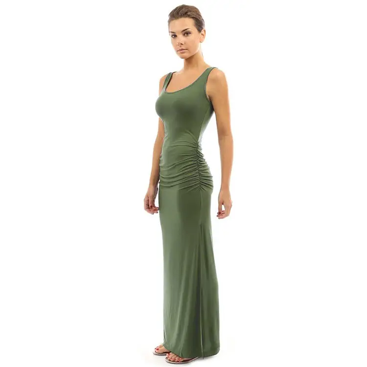 Turquoise Pleated Vest Long Skirt Set for Women - Image 4