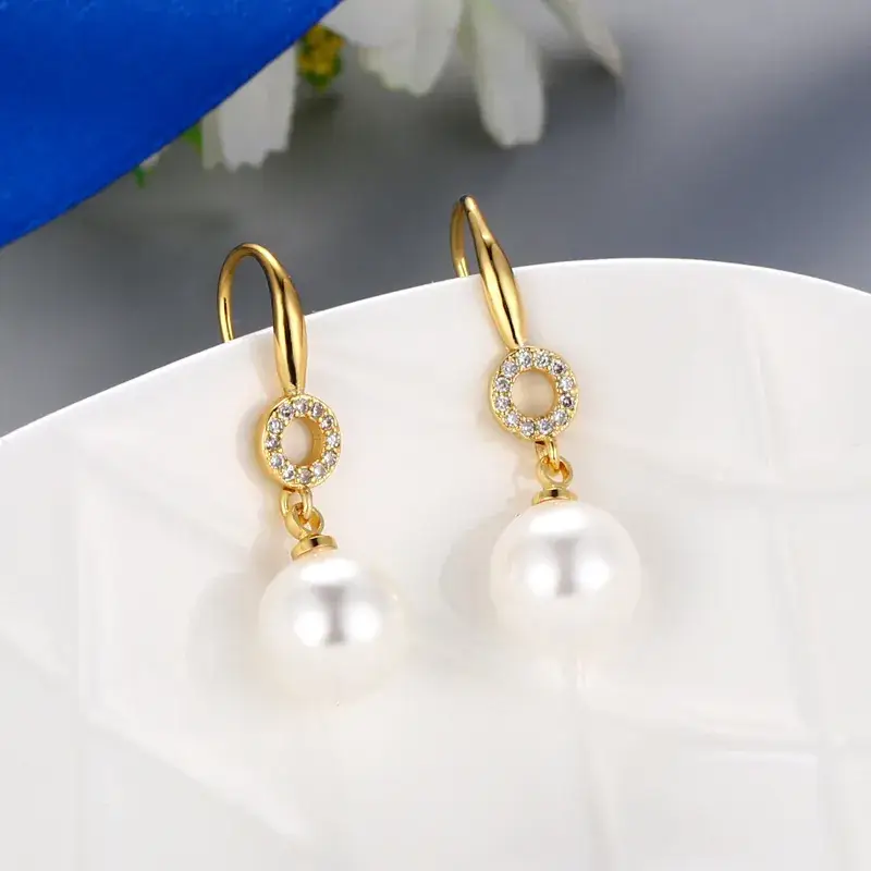Pearl Drop Earrings for Women Elegant Silver Hook - Image 7