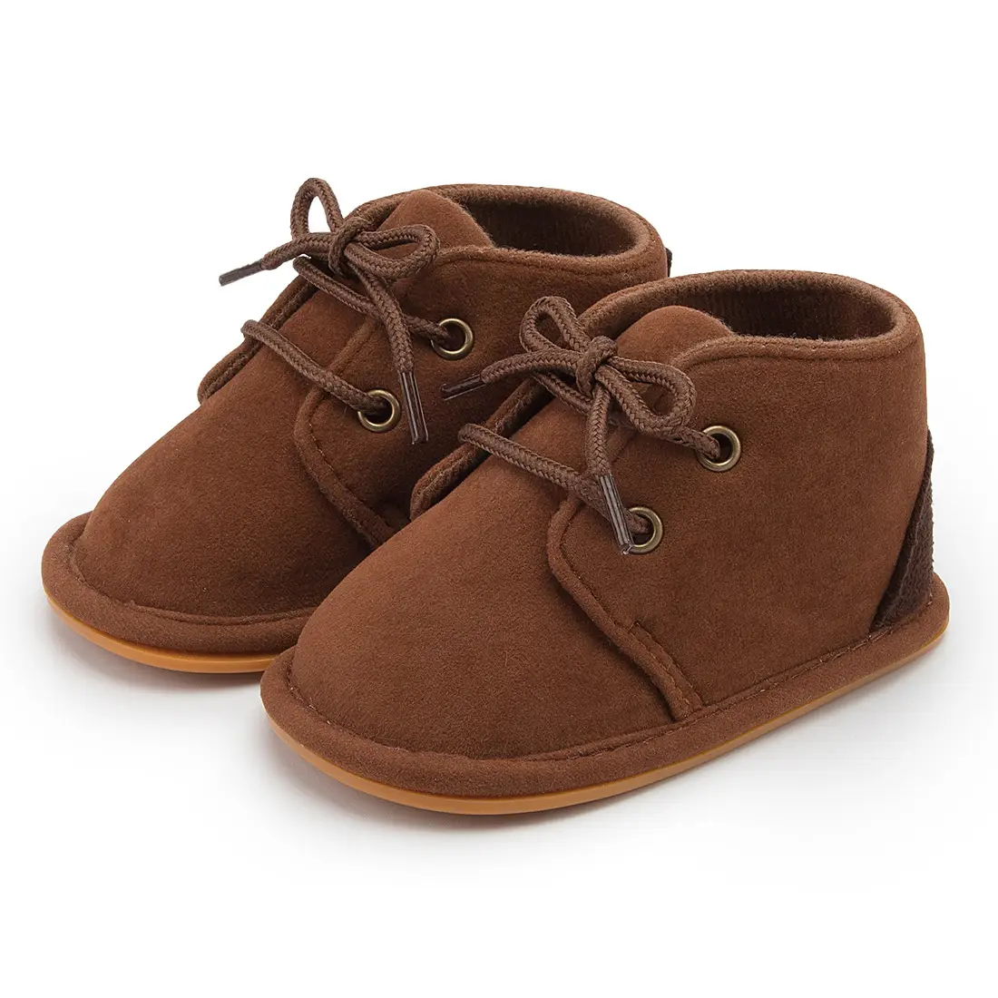 Black Lace-Up Toddler Shoes with Rubber Sole